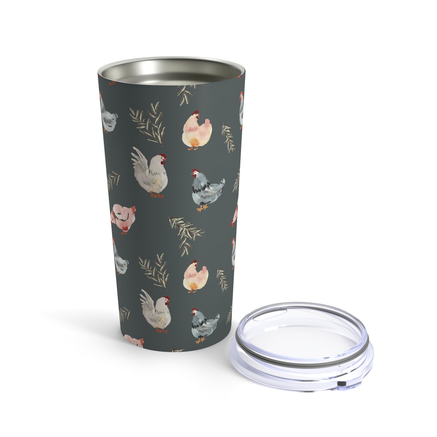 Tumbler 20oz - Chickens - Sage