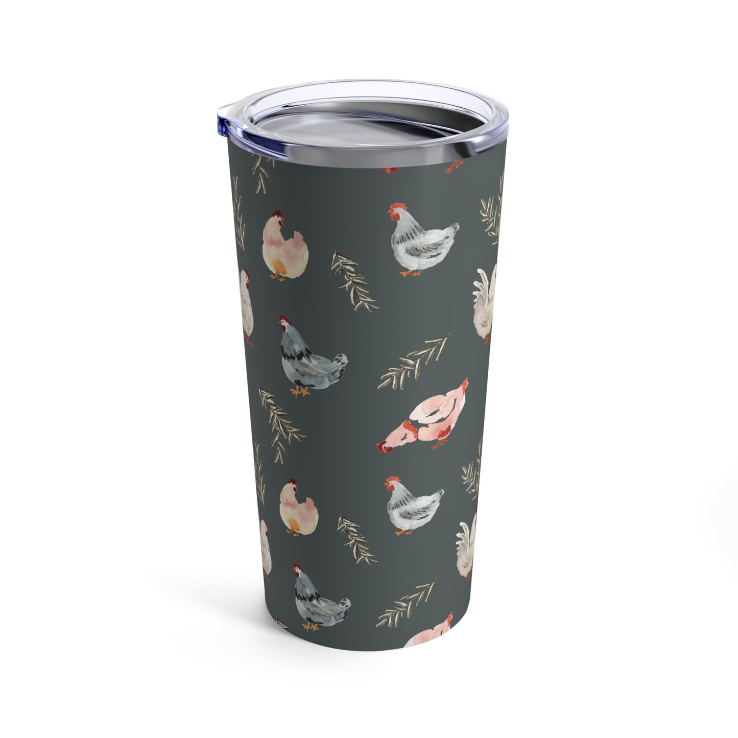 Tumbler 20oz - Chickens - Sage