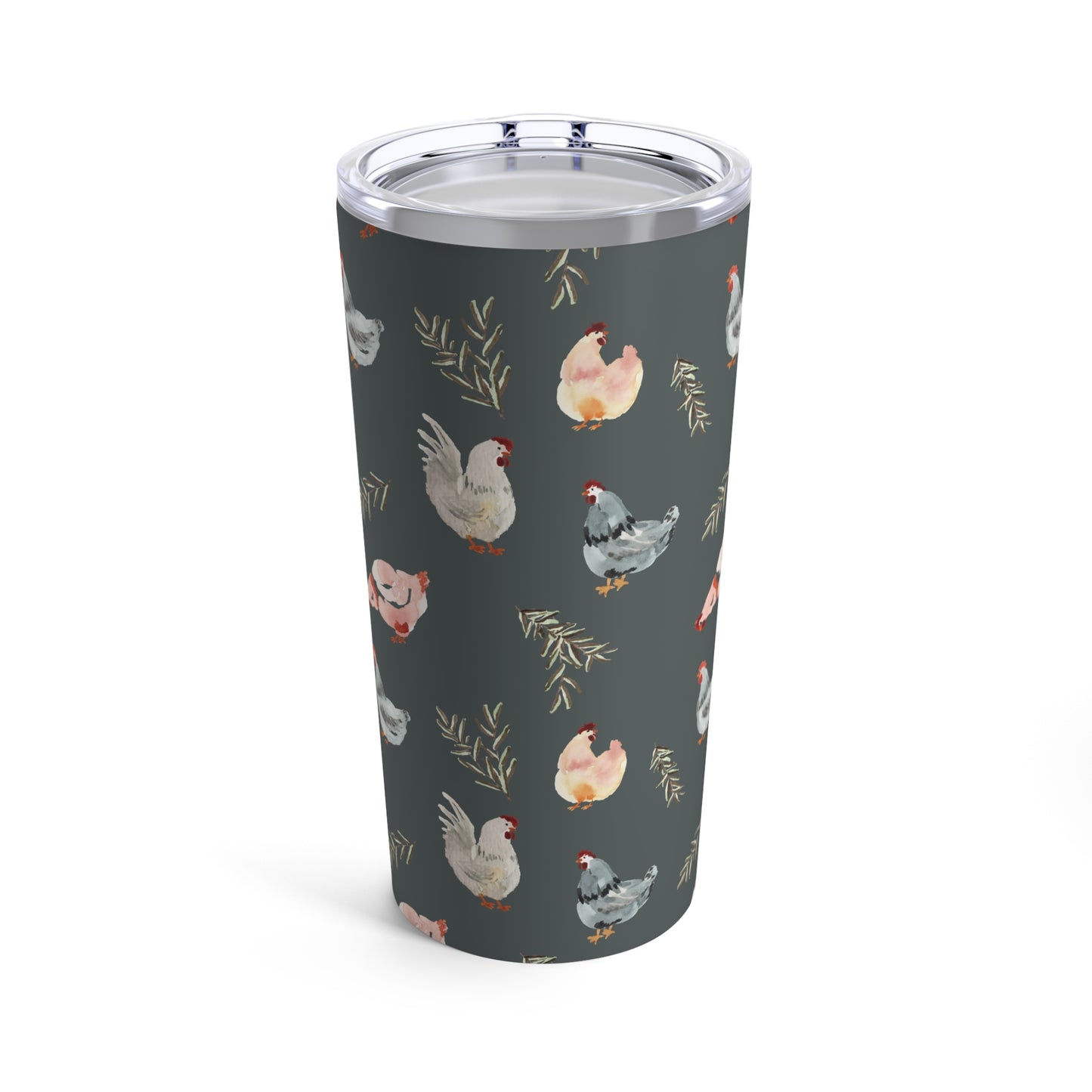 Tumbler 20oz - Chickens - Sage