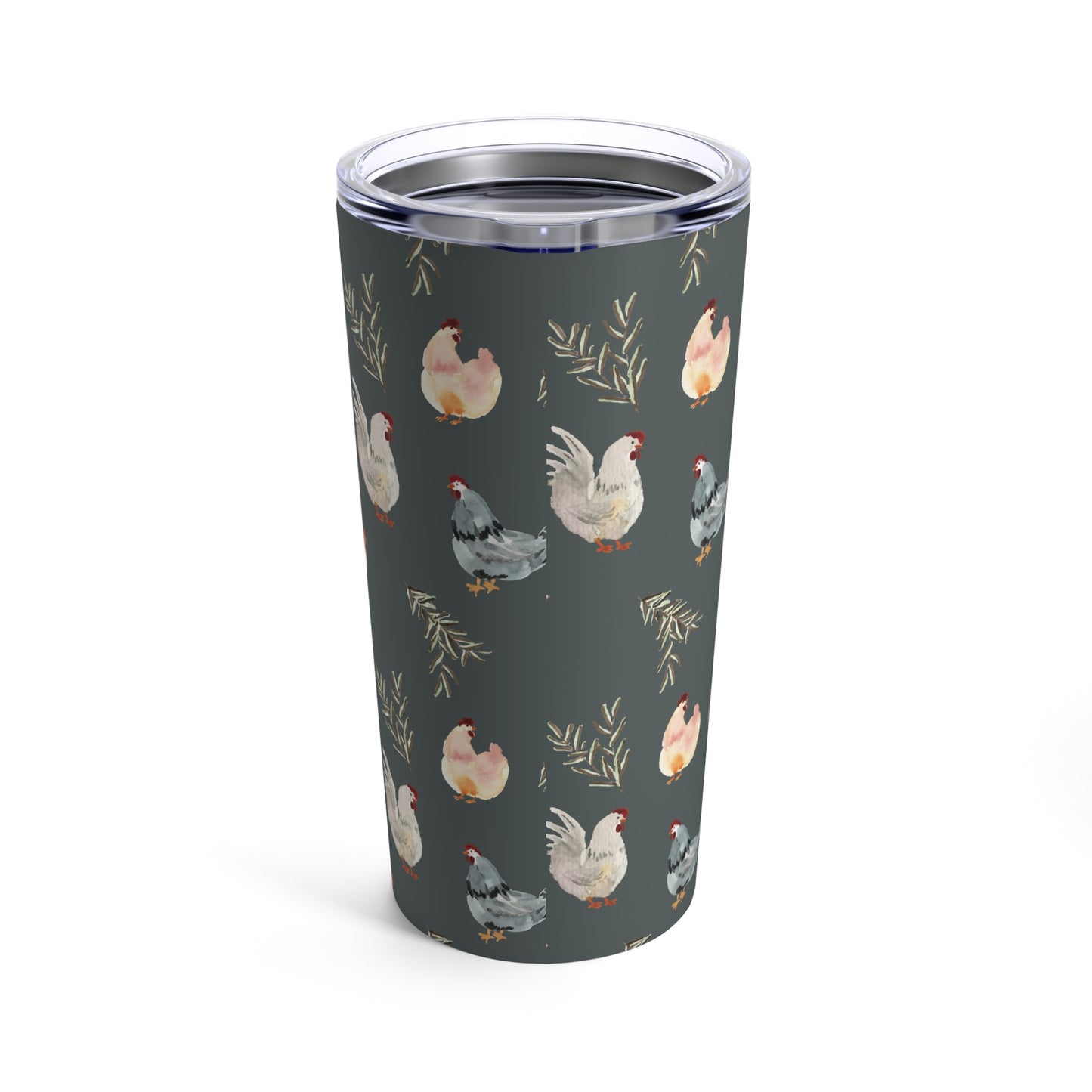 Tumbler 20oz - Chickens - Sage