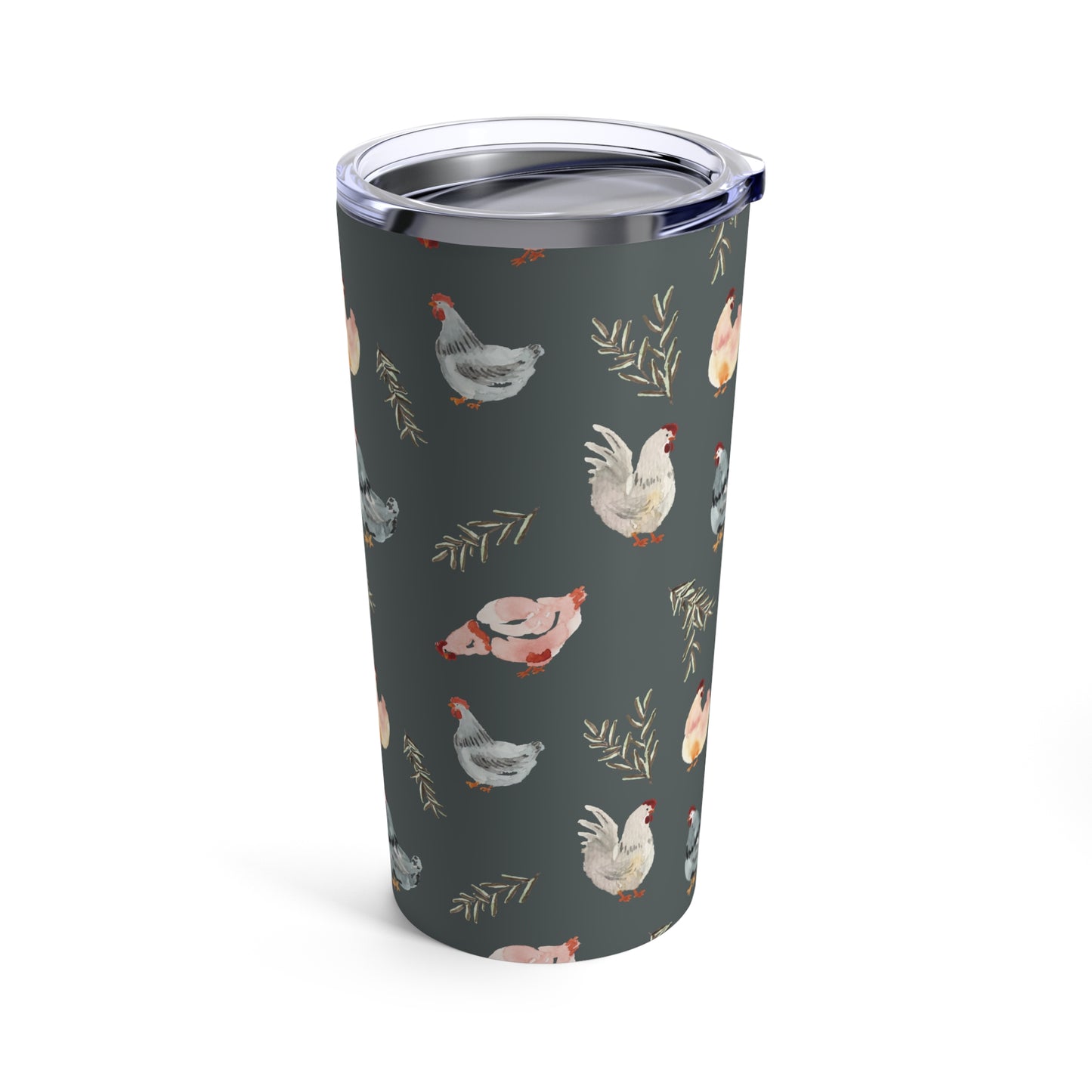 Tumbler 20oz - Chickens - Sage