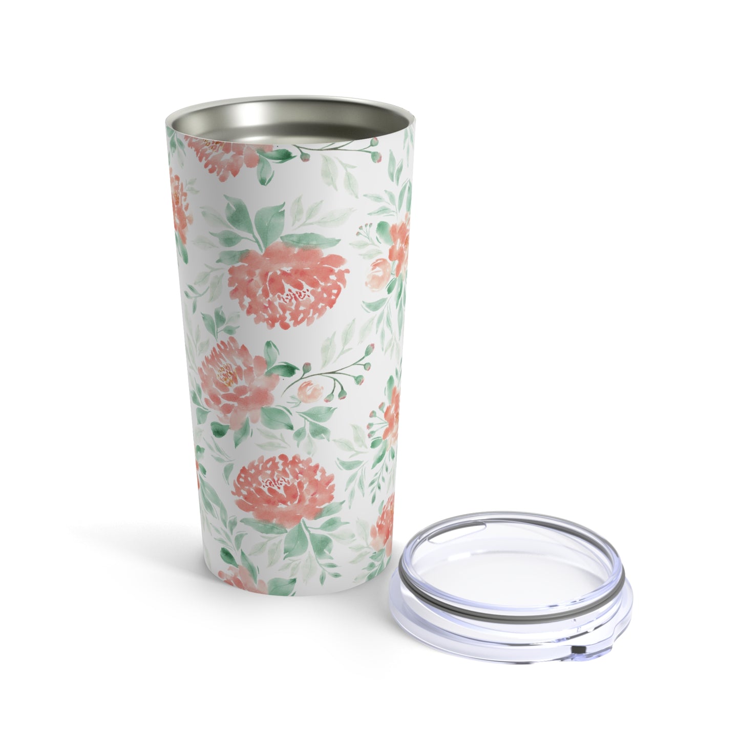 Tumbler 20oz - Peonies - Handpainted Watercolor