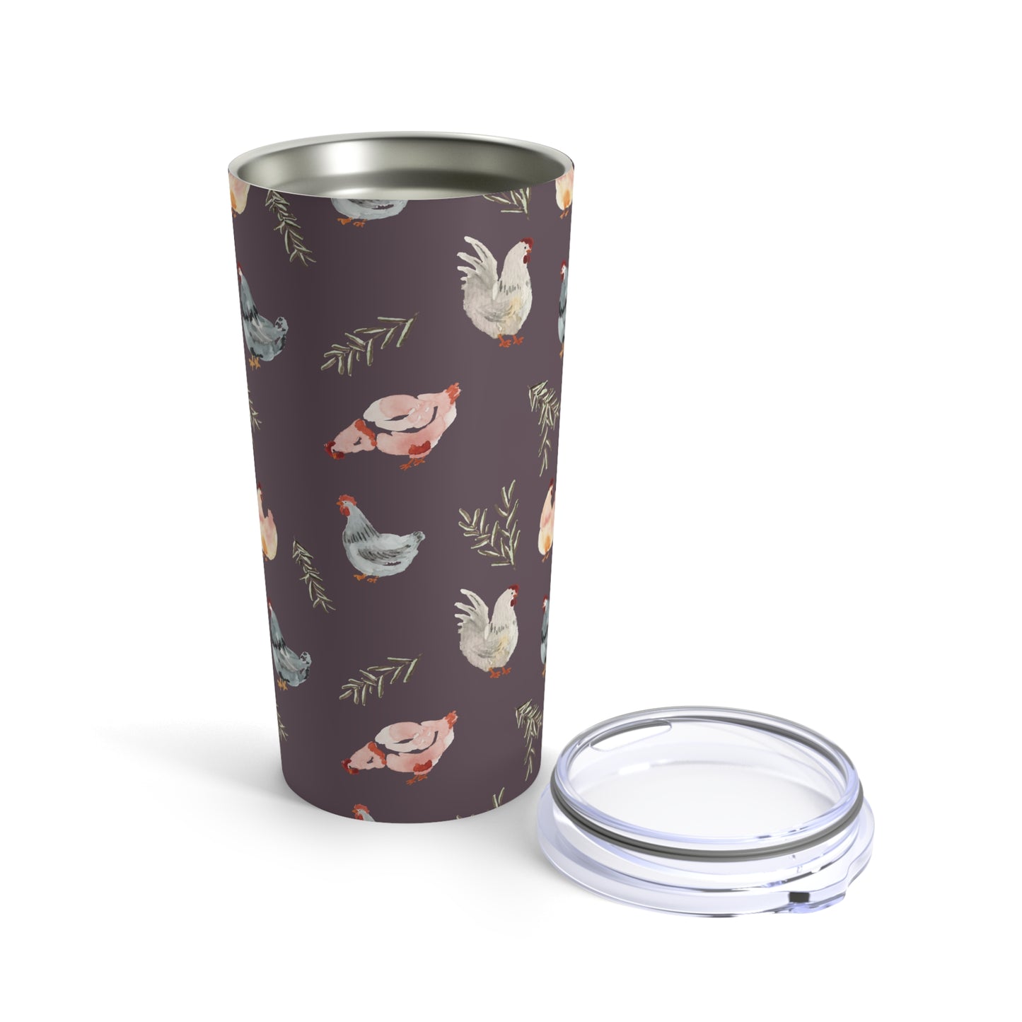 Tumbler 20oz - Chickens - Mauve