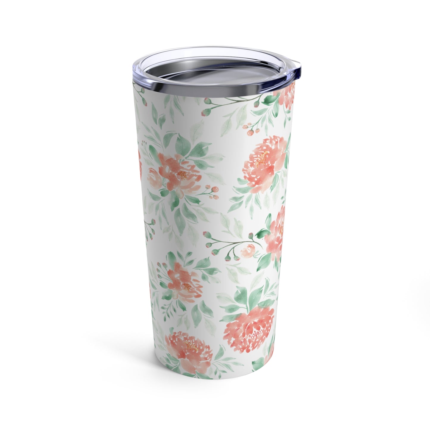 Tumbler 20oz - Peonies - Handpainted Watercolor