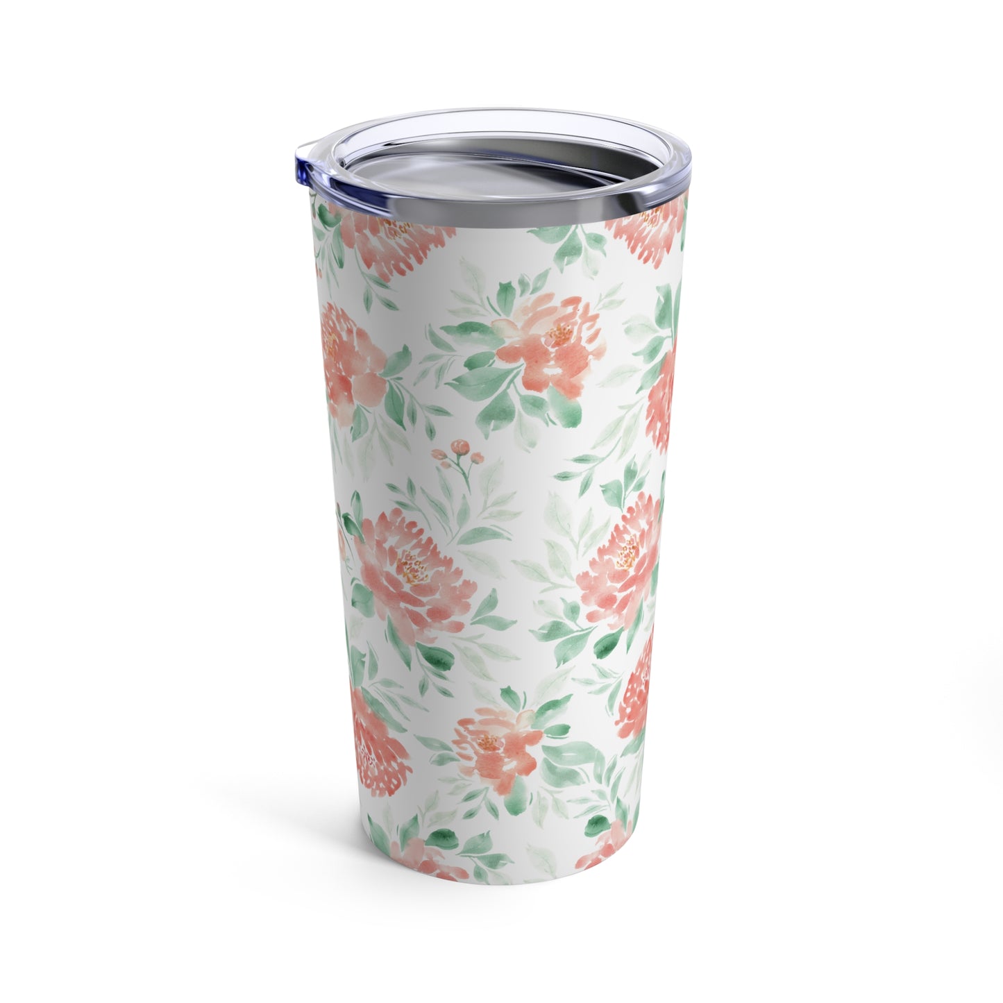 Tumbler 20oz - Peonies - Handpainted Watercolor