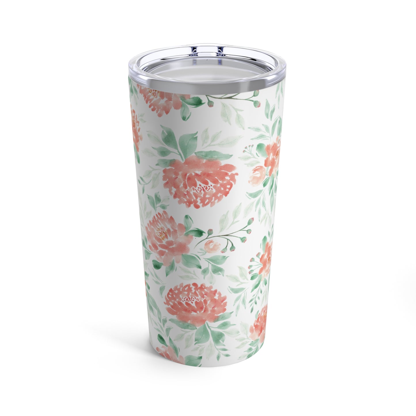 Tumbler 20oz - Peonies - Handpainted Watercolor